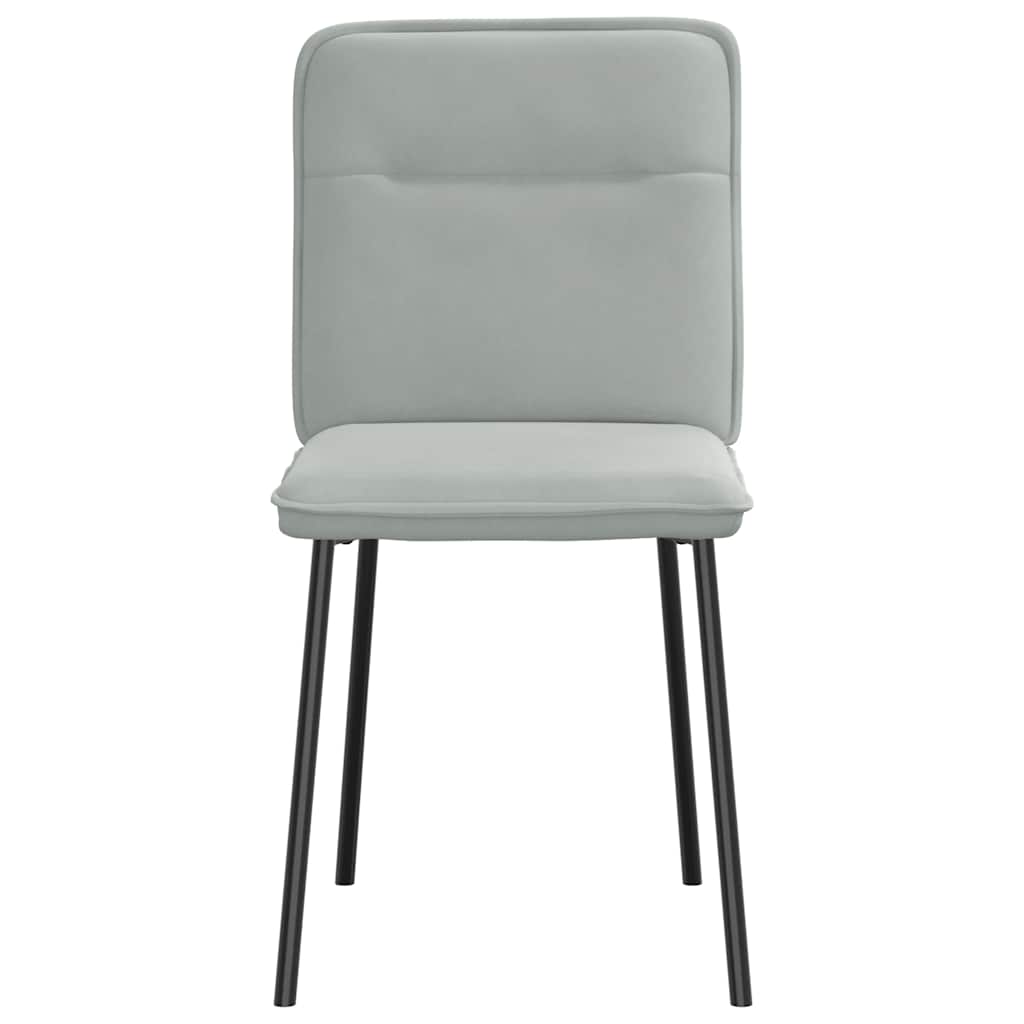 Eetkamerstoelen 2 st fluweel lichtgrijs – afbeelding 4