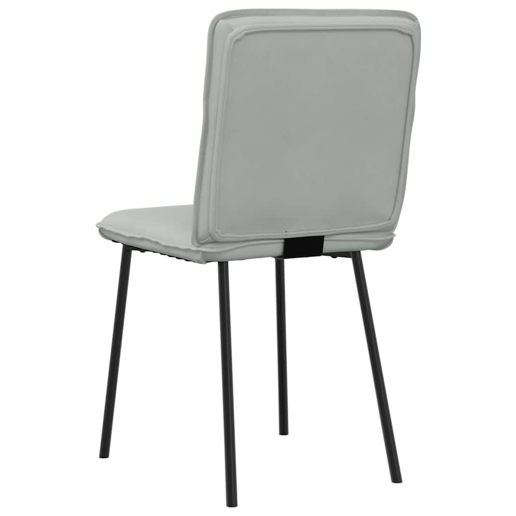 Eetkamerstoelen 2 st fluweel lichtgrijs – afbeelding 6