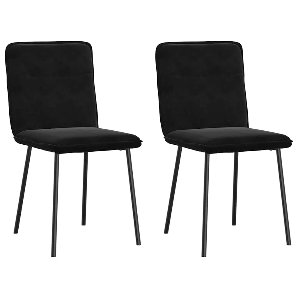 Eetkamerstoelen 2 st fluweel zwart