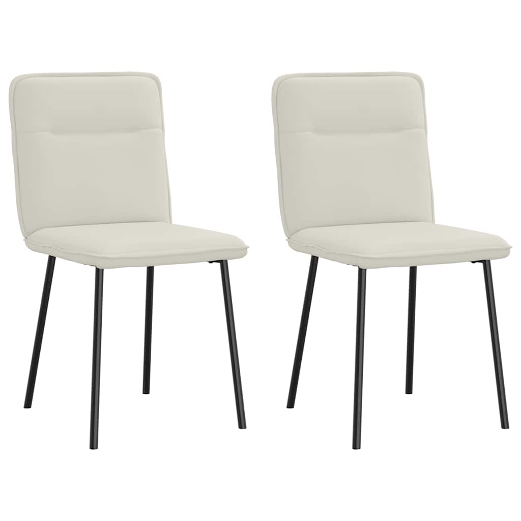 Eetkamerstoelen 2 st fluweel crèmekleurig