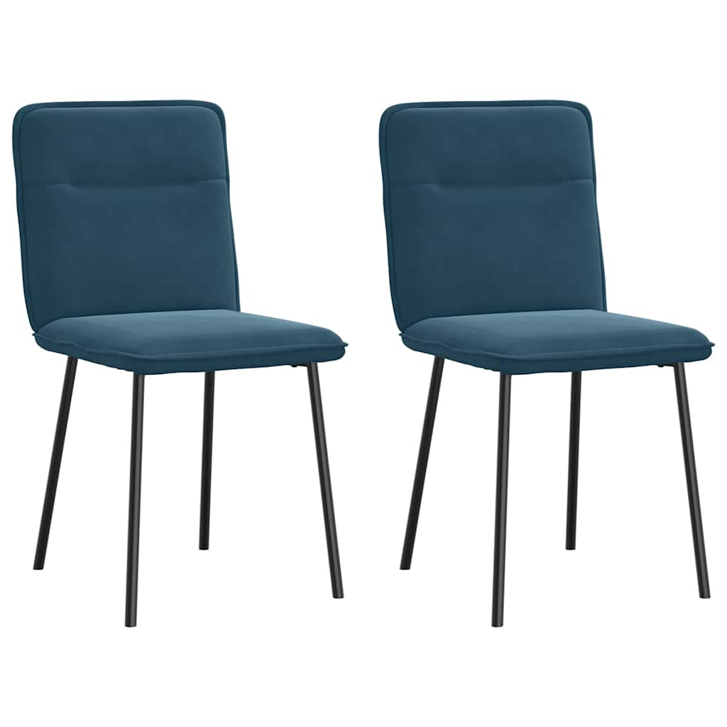 Eetkamerstoelen 2 st fluweel blauw – afbeelding 1