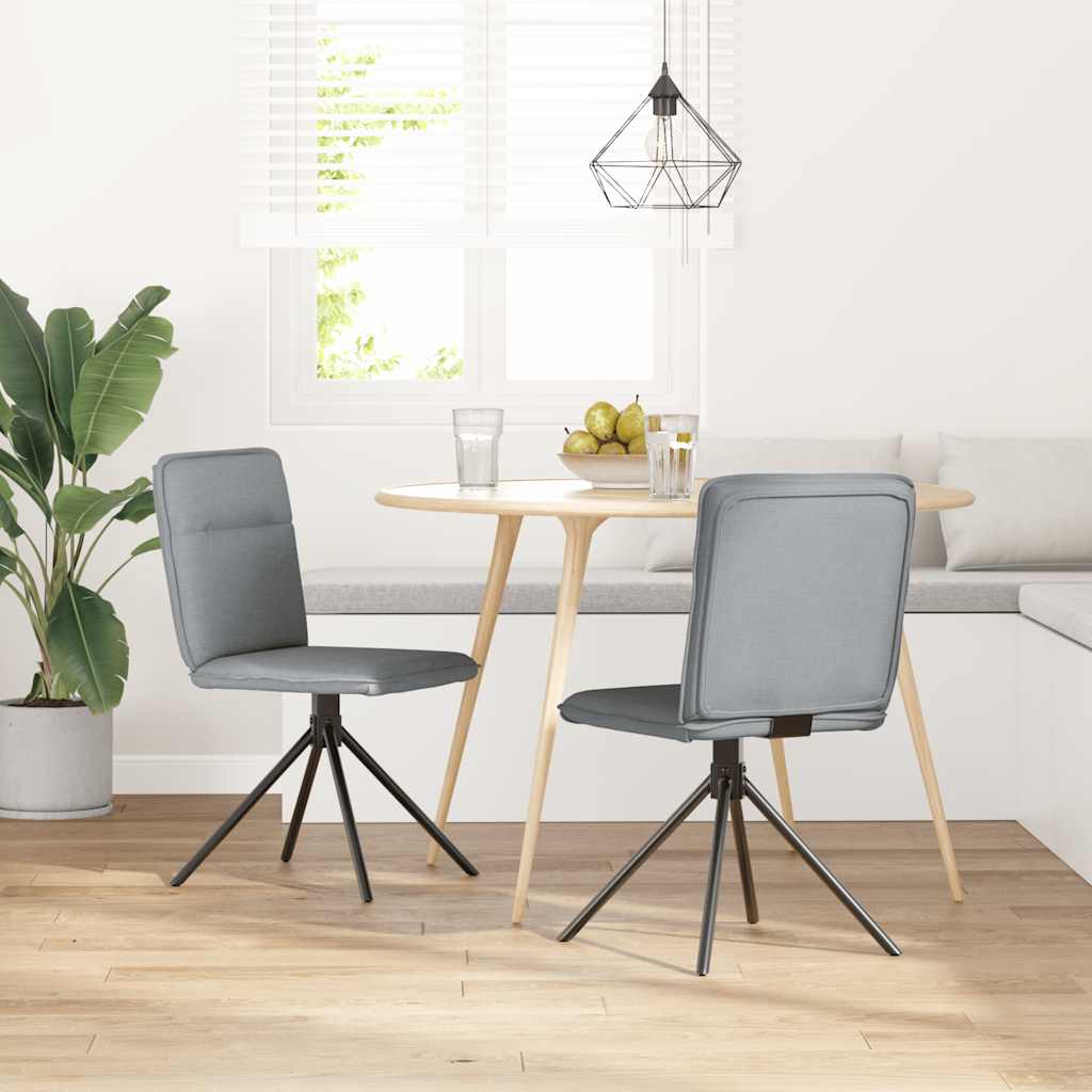Eetkamerstoelen 2 st stof lichtgrijs – afbeelding 2