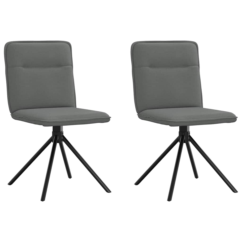 Eetkamerstoelen 2 st stof donkergrijs