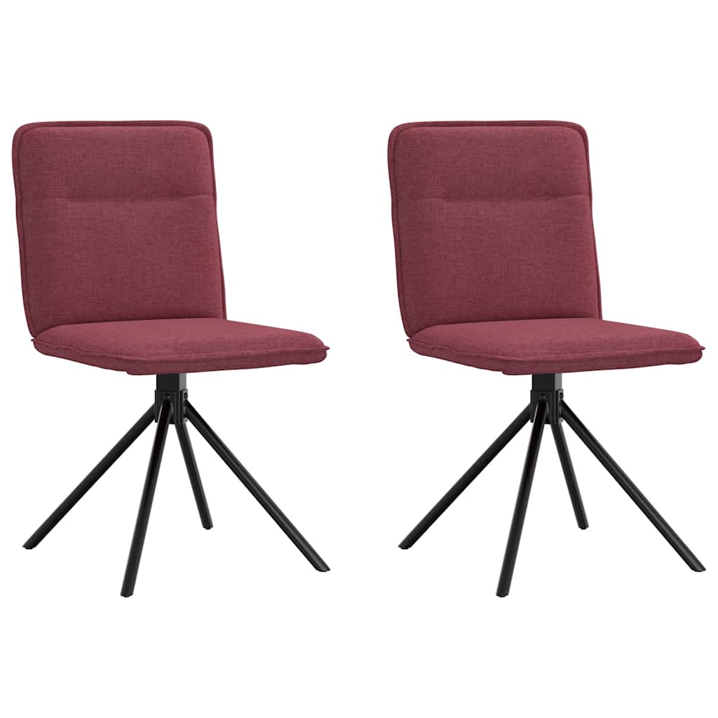 Eetkamerstoelen 2 st stof wijnrood