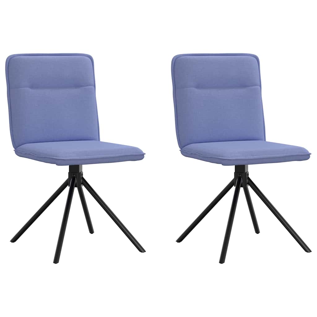 Eetkamerstoelen 2 st stof jeansblauw – afbeelding 1