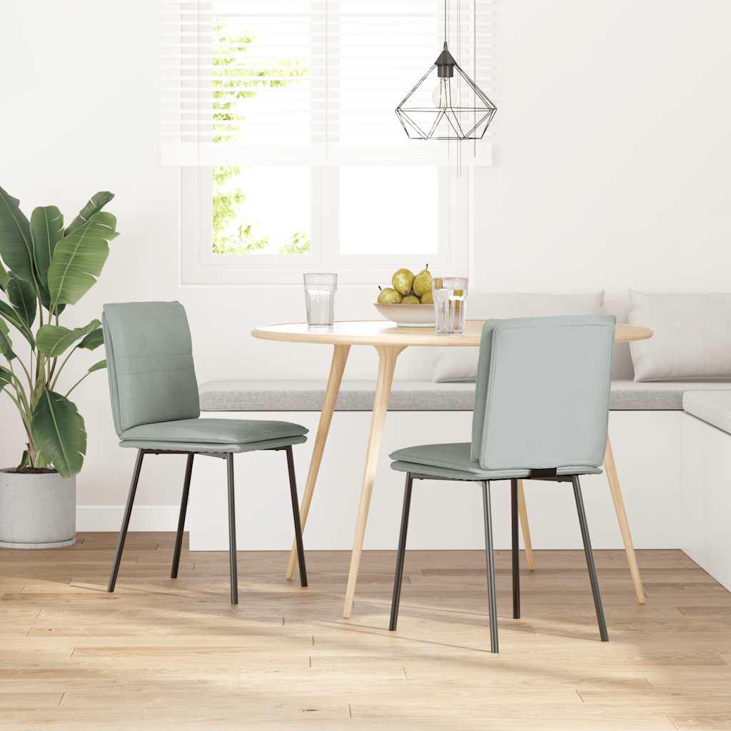 Eetkamerstoelen 2 st fluweel lichtgrijs – afbeelding 2