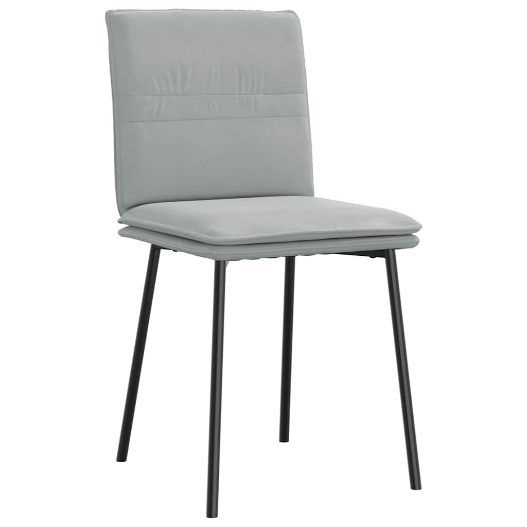 Eetkamerstoelen 2 st fluweel lichtgrijs – afbeelding 3