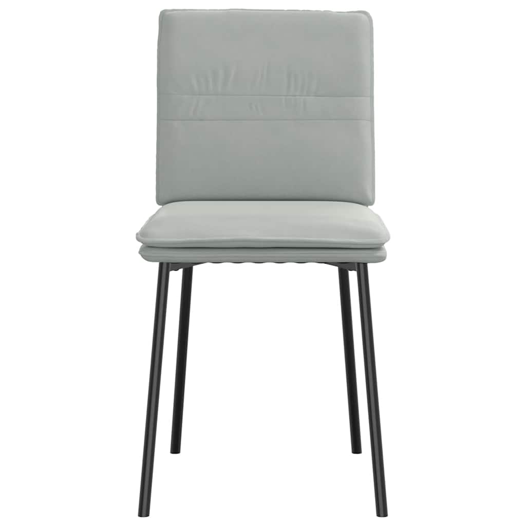 Eetkamerstoelen 2 st fluweel lichtgrijs – afbeelding 4