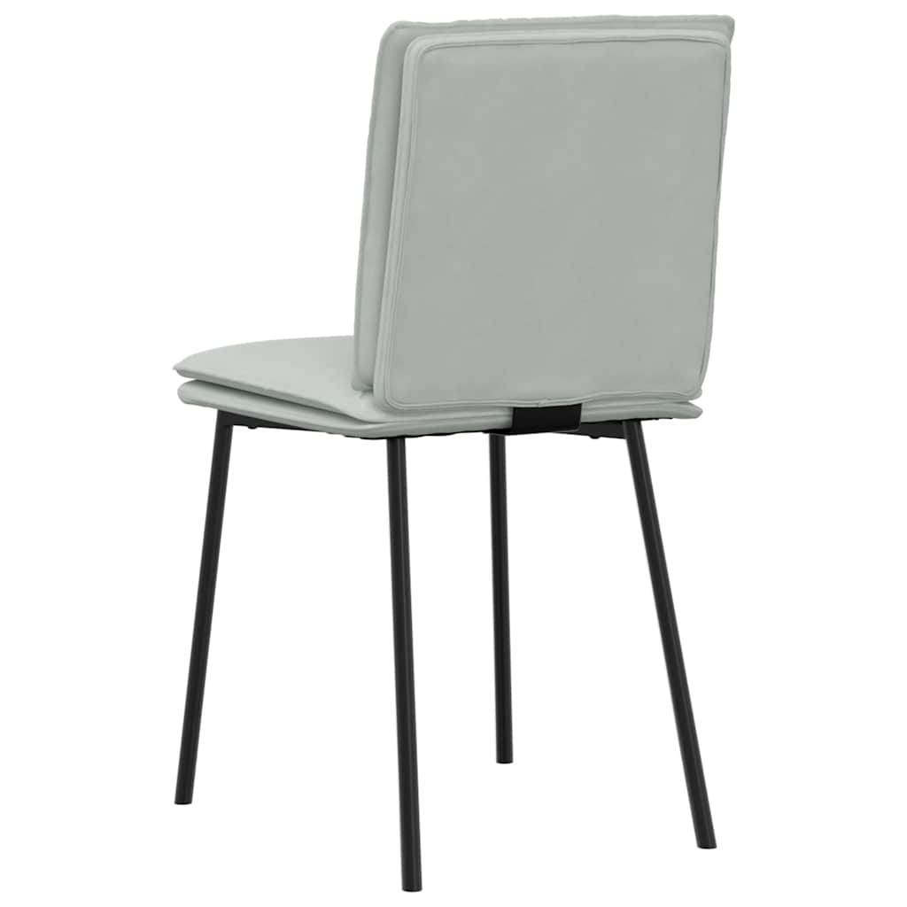 Eetkamerstoelen 2 st fluweel lichtgrijs – afbeelding 6