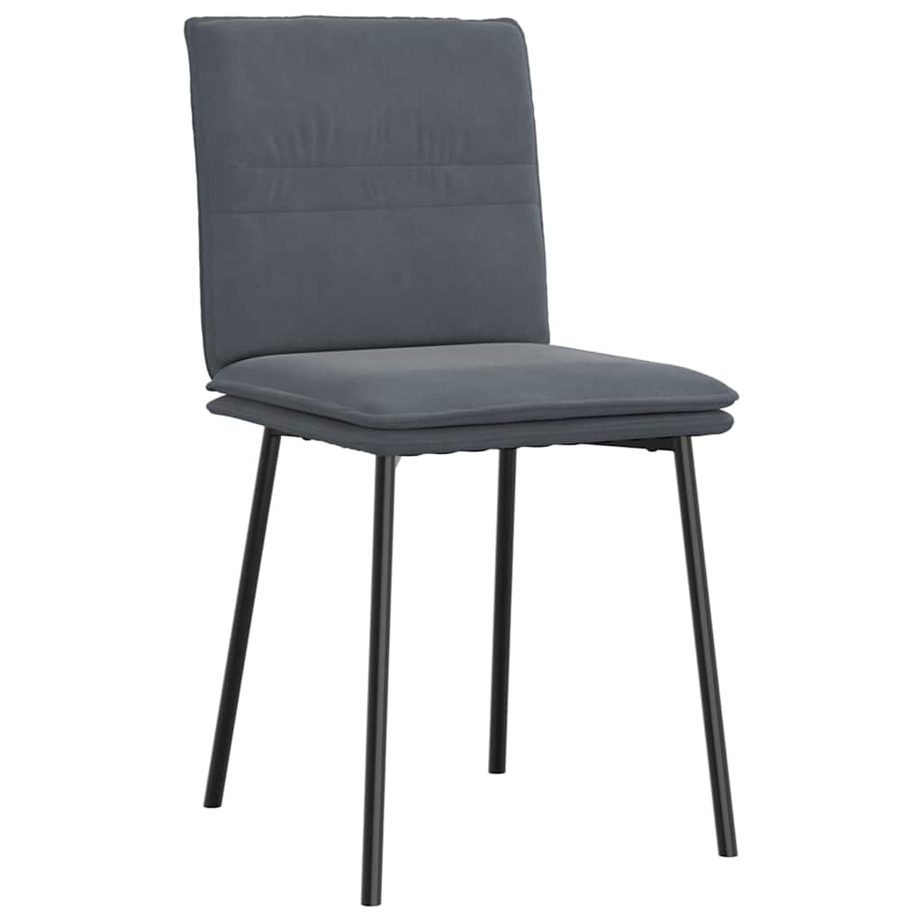 Eetkamerstoelen 2 st fluweel donkergrijs – afbeelding 3