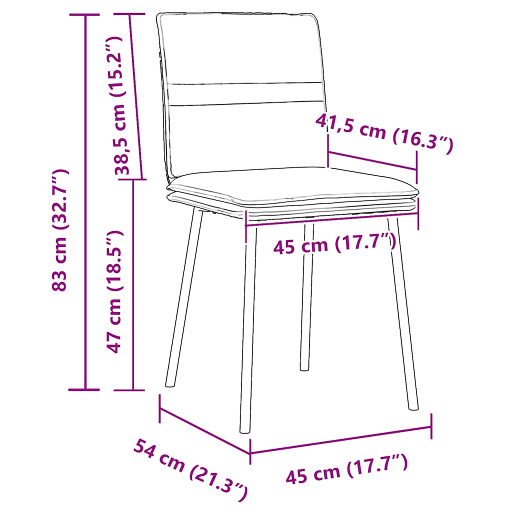 Eetkamerstoelen 2 st fluweel donkergrijs – afbeelding 9