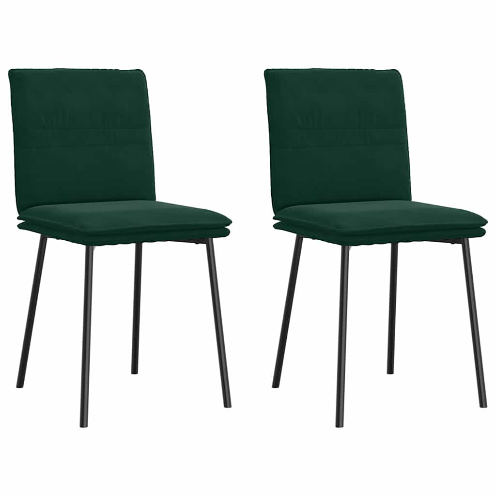 Eetkamerstoelen 2 st fluweel donkergroen
