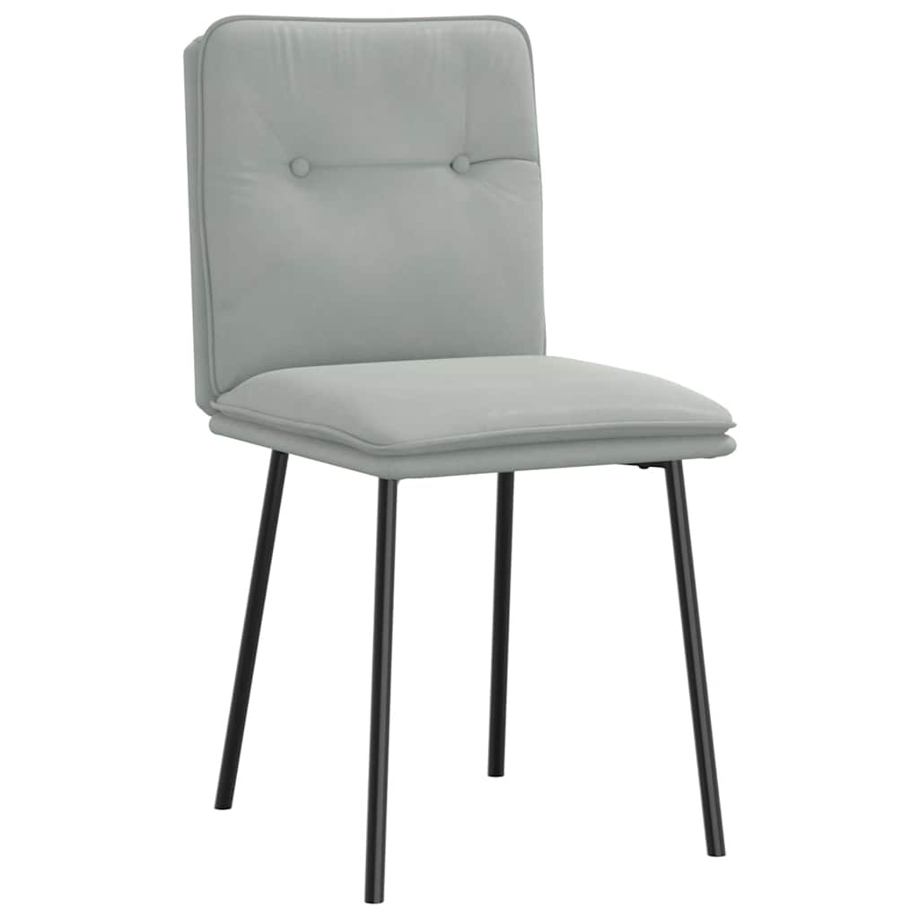 Eetkamerstoelen 2 st fluweel lichtgrijs – afbeelding 3
