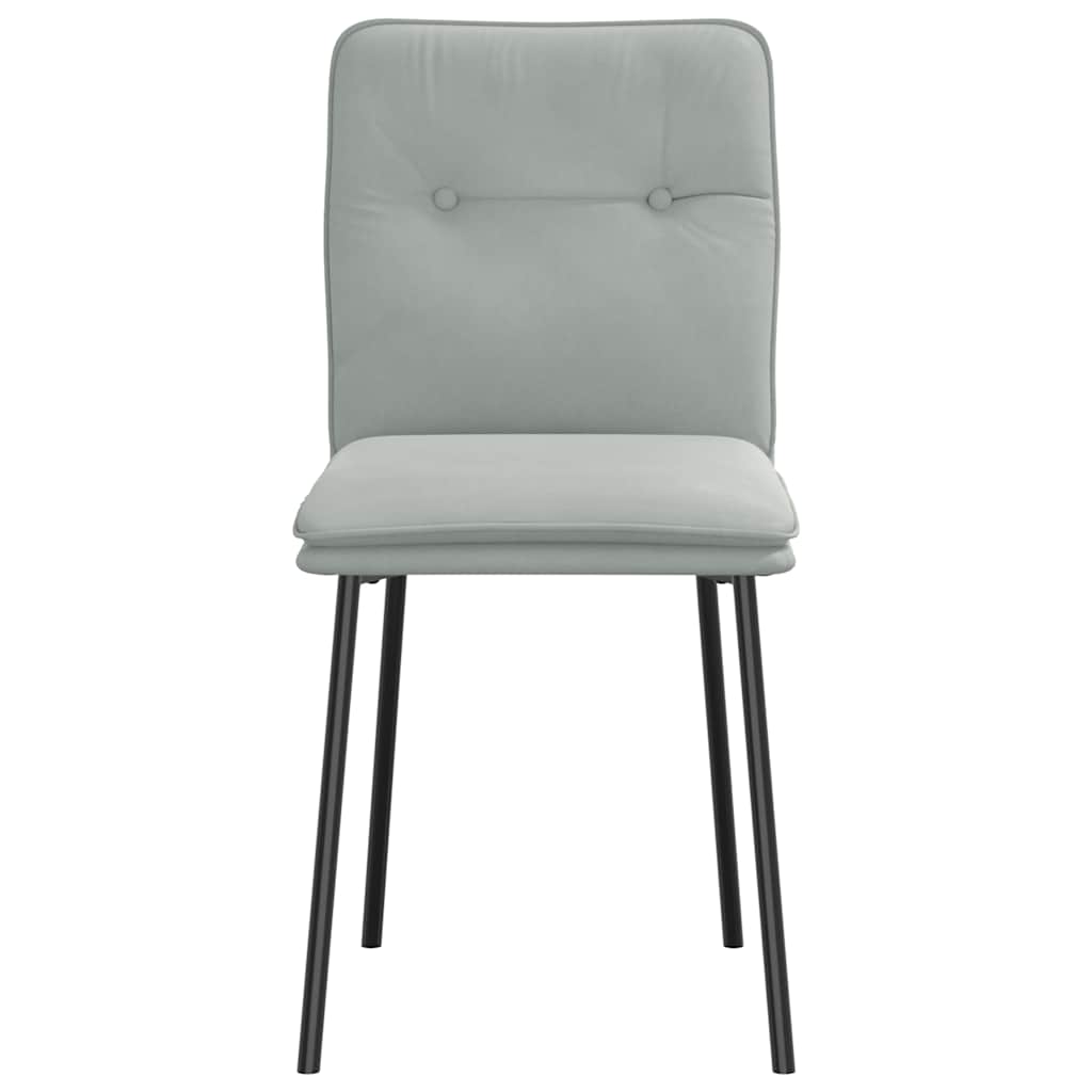 Eetkamerstoelen 2 st fluweel lichtgrijs – afbeelding 4