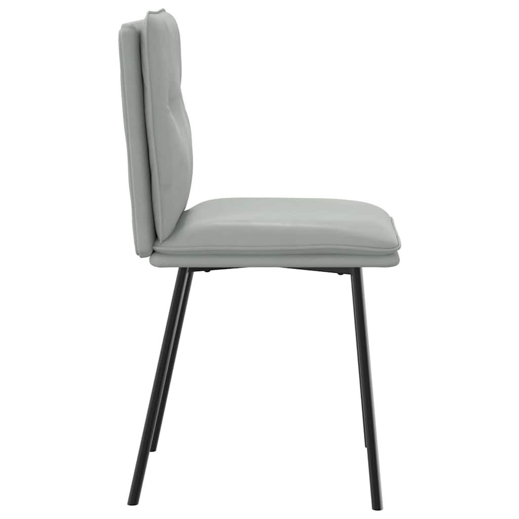 Eetkamerstoelen 2 st fluweel lichtgrijs – afbeelding 5