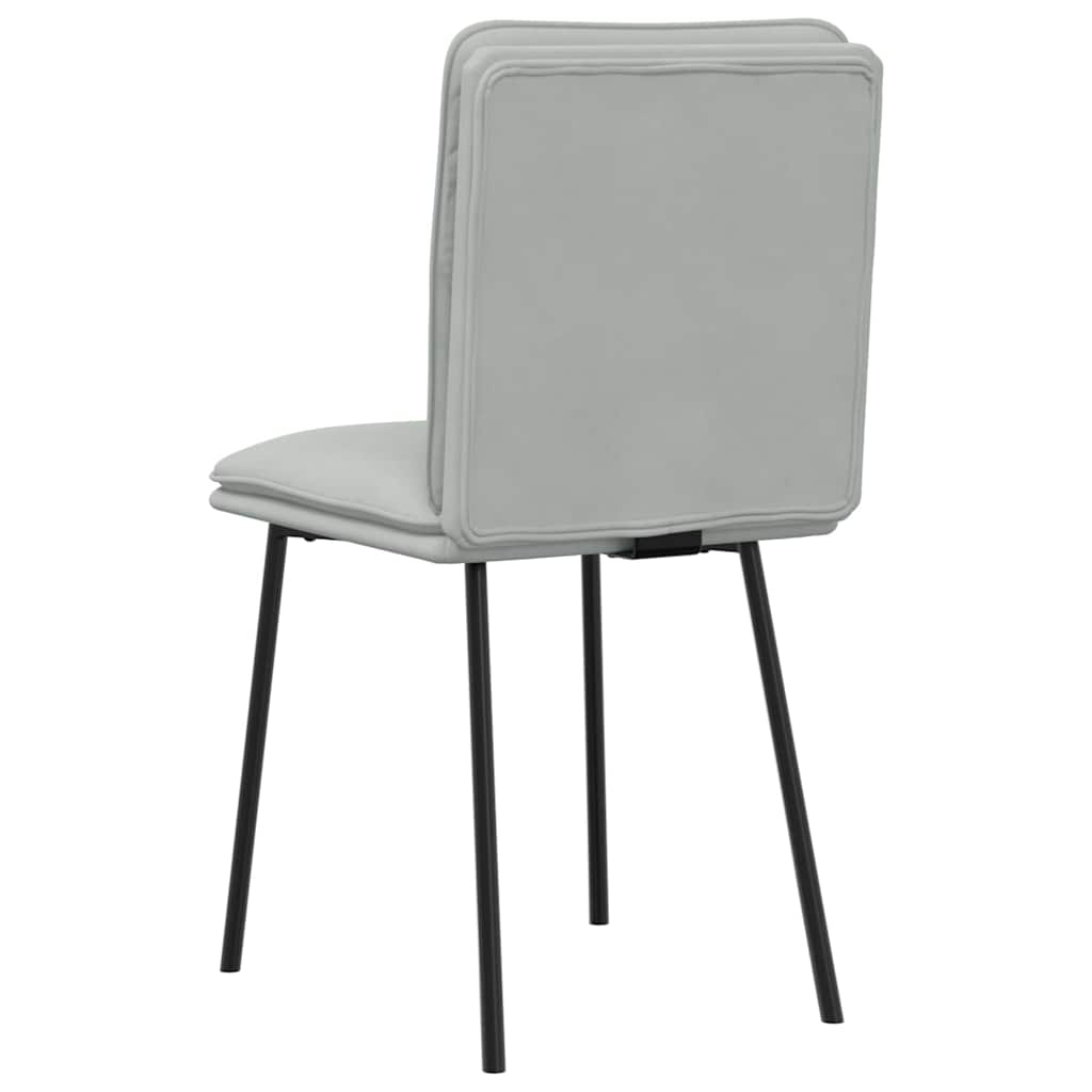 Eetkamerstoelen 2 st fluweel lichtgrijs – afbeelding 6