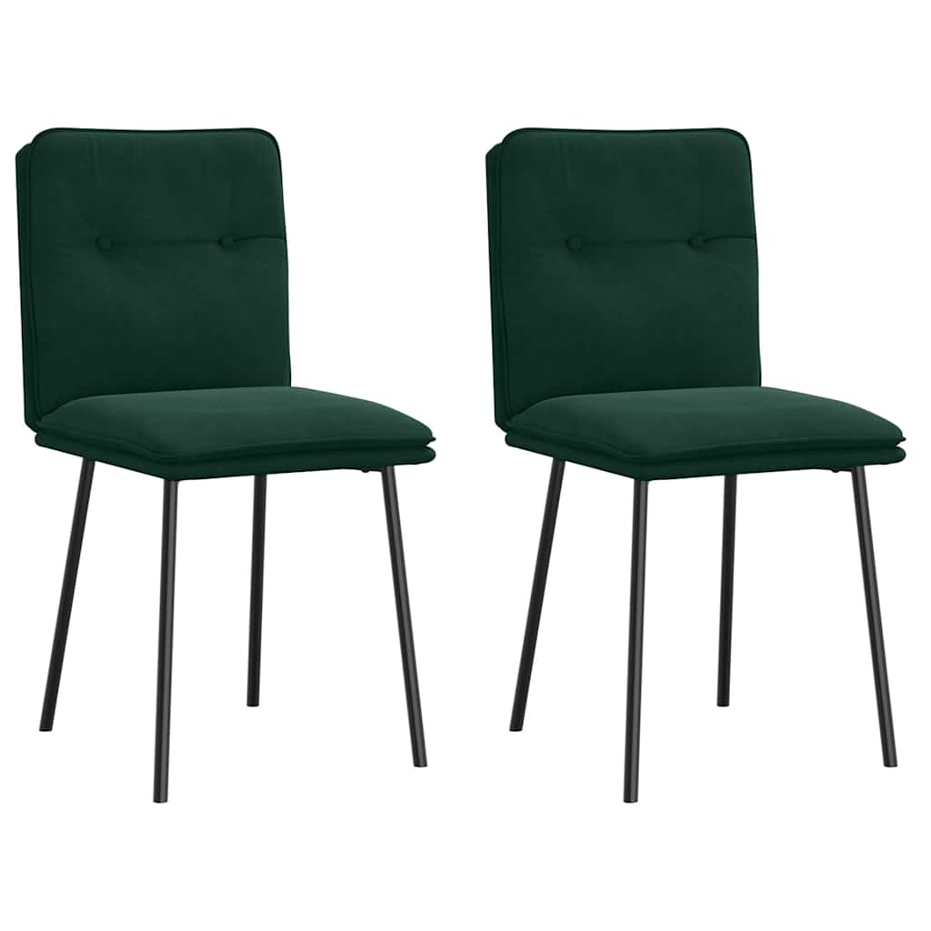 Eetkamerstoelen 2 st fluweel donkergroen
