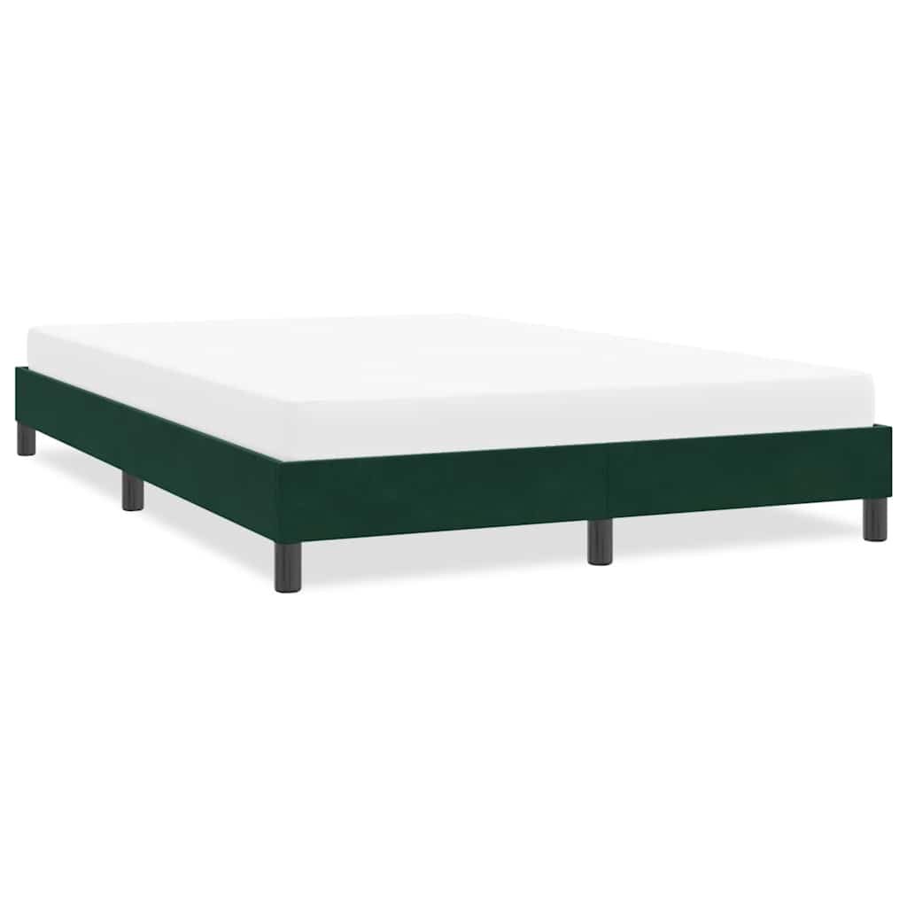 Bedframe zonder matras 140x220 cm fluweel donkergroen – afbeelding 1