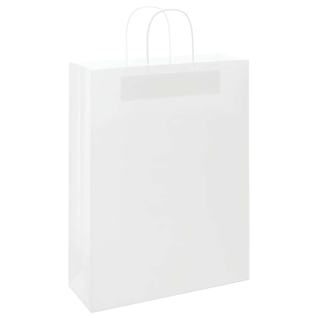 Papieren zakken 50 st met hengsels 32x12x42 cm wit – afbeelding 2