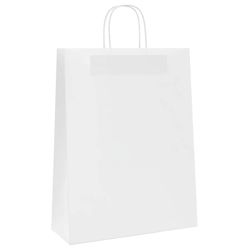 Papieren zakken 50 st met hengsels 32x12x42 cm wit – afbeelding 4