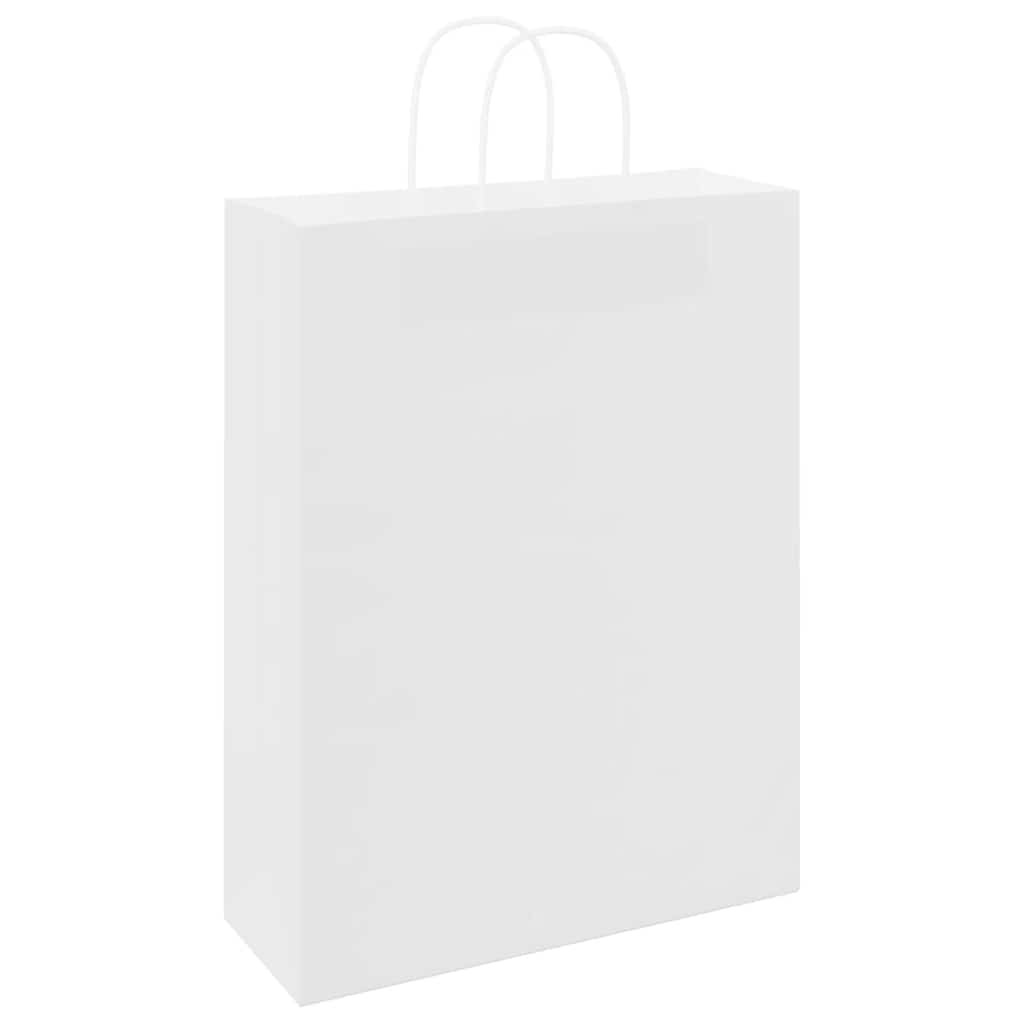 Papieren zakken 50 st met hengsels 32x12x42 cm wit – afbeelding 7