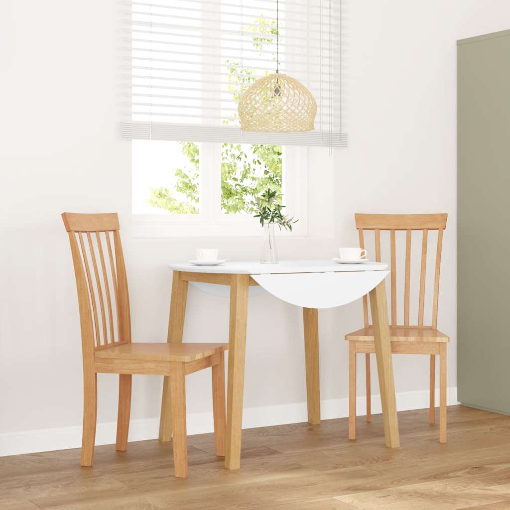 Eetkamerstoelen 2 st massief hout naturel rubber – afbeelding 1