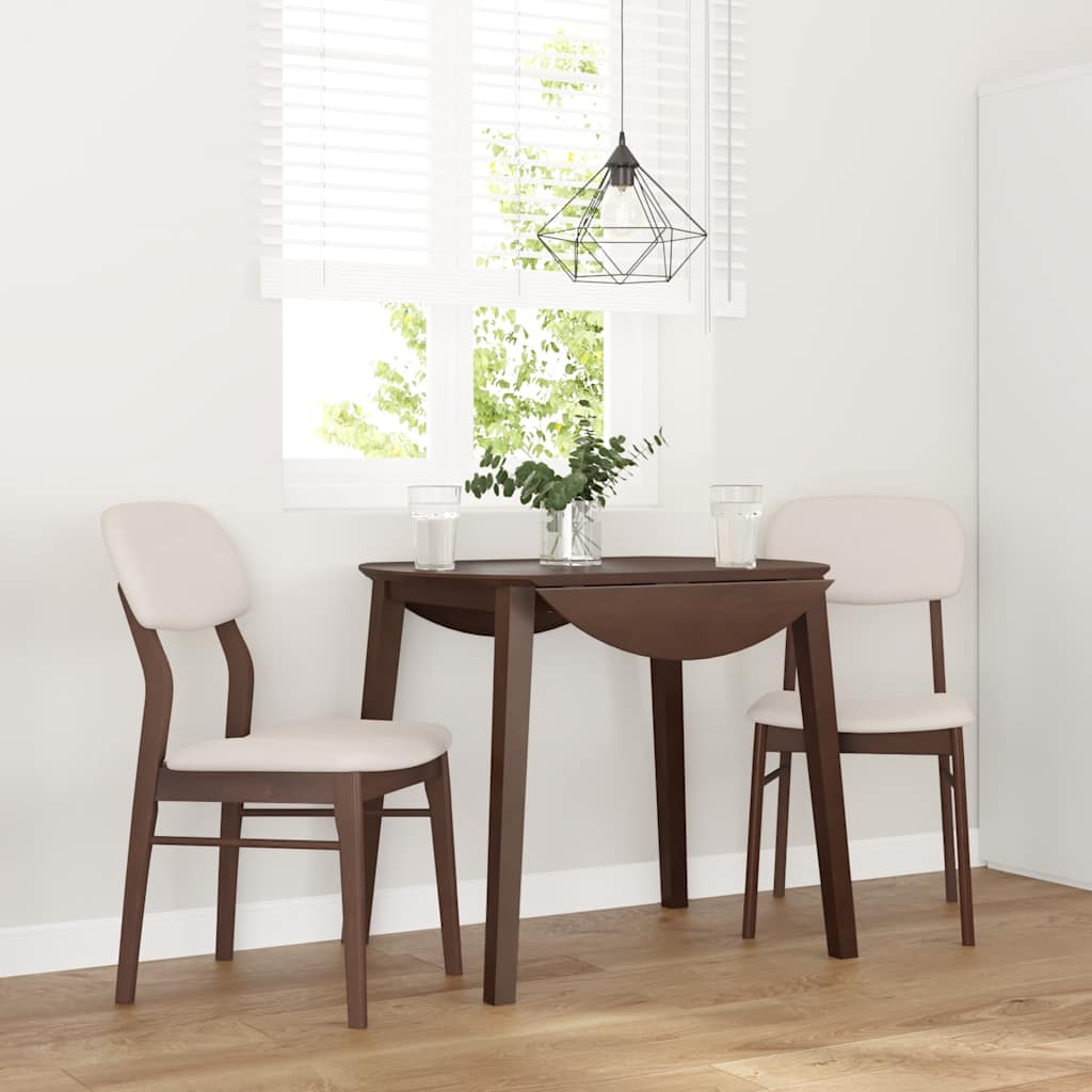 Eetkamerstoelen met kussens 2 st massief hout rubber bruin