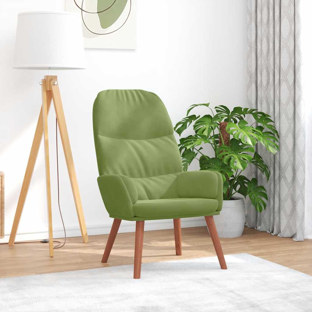 Relaxstoel fluweel lichtgroen