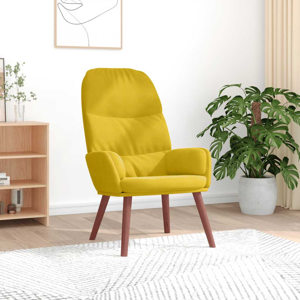 Relaxstoel fluweel geel