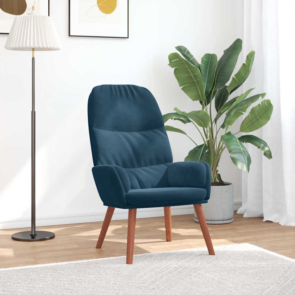 Relaxstoel fluweel blauw