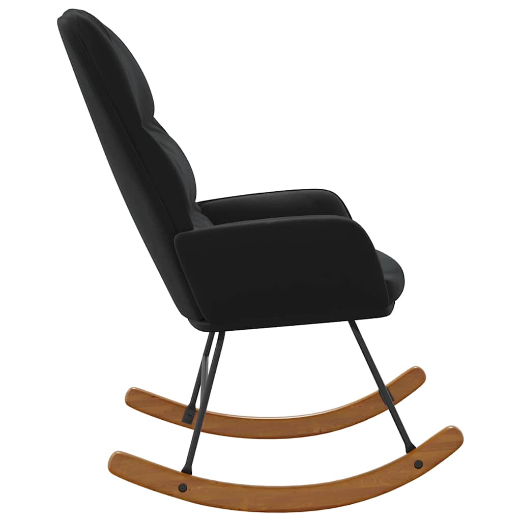 Schommelstoel fluweel zwart – afbeelding 4