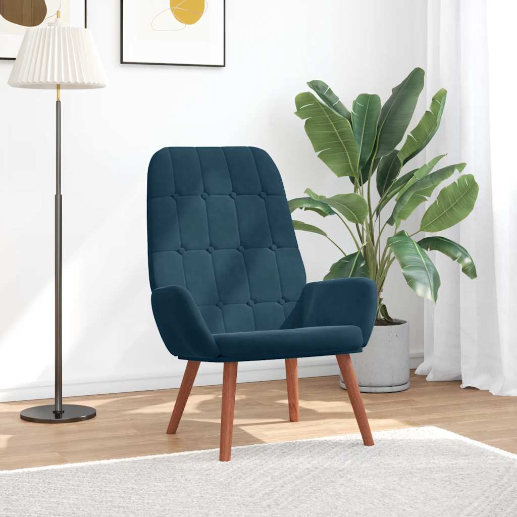 Relaxstoel fluweel blauw