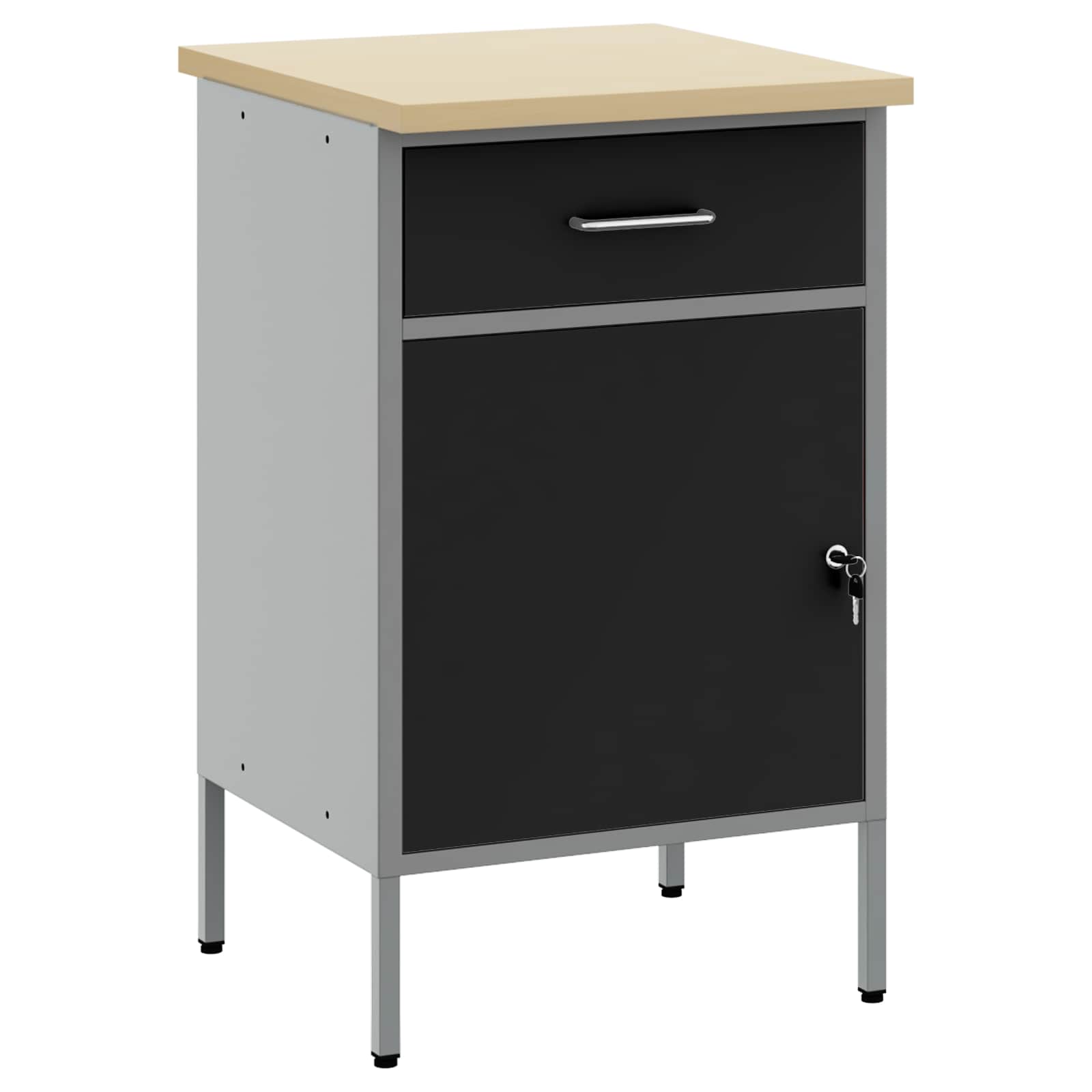Werkbank met lade met opslag Zwart en Grijs 50 x 55 x 85 cm
