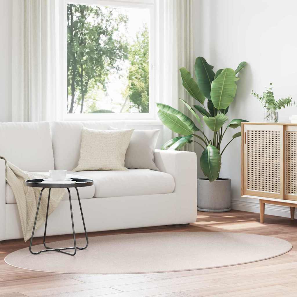 Vloerkleden Ovaal HUARTE Zand 140 x 200 cm 100% Polyester