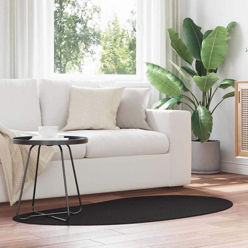 Vloerkleden HUARTE Zwart 80 x 150 cm Polyester – afbeelding 1