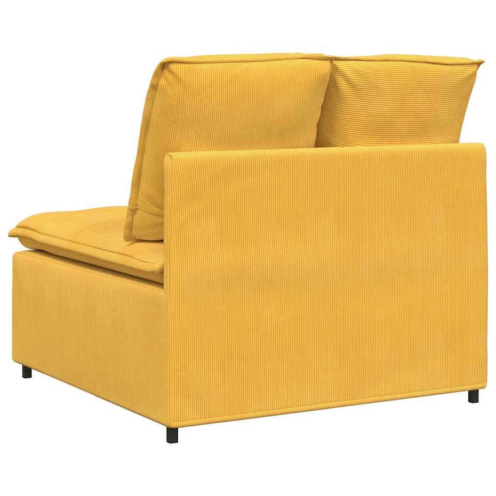 Modulaire bank middenmodule met kussens 100 cm lichtgeel – afbeelding 5