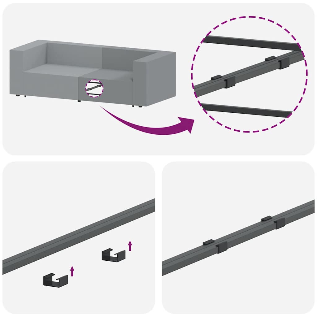 Modulaire bank middenmodule met kussens 100 cm lichtgeel – afbeelding 7