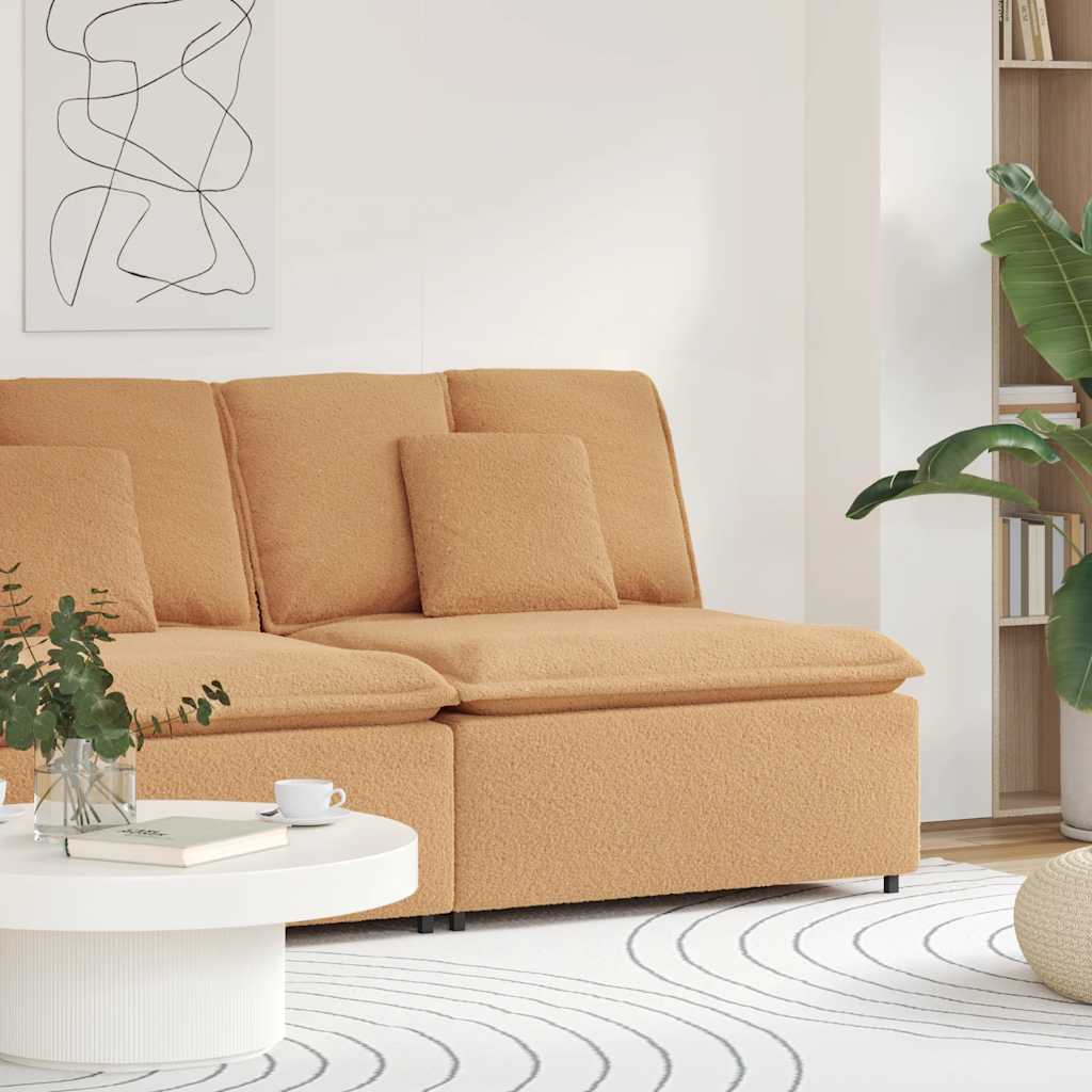 Modulaire bank middenmodule met kussens 100 cm beige