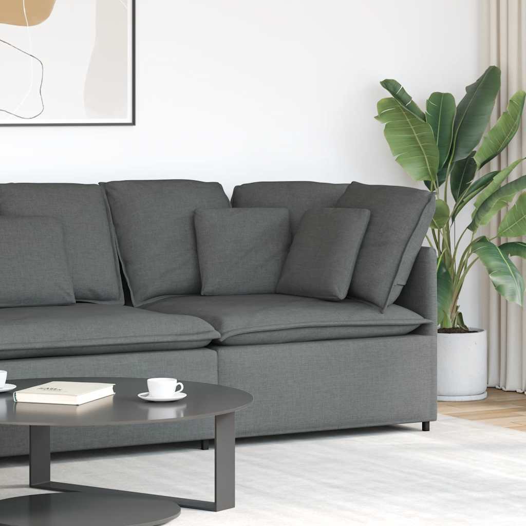 Modulaire hoekbank met kussens 100 cm donkergrijs