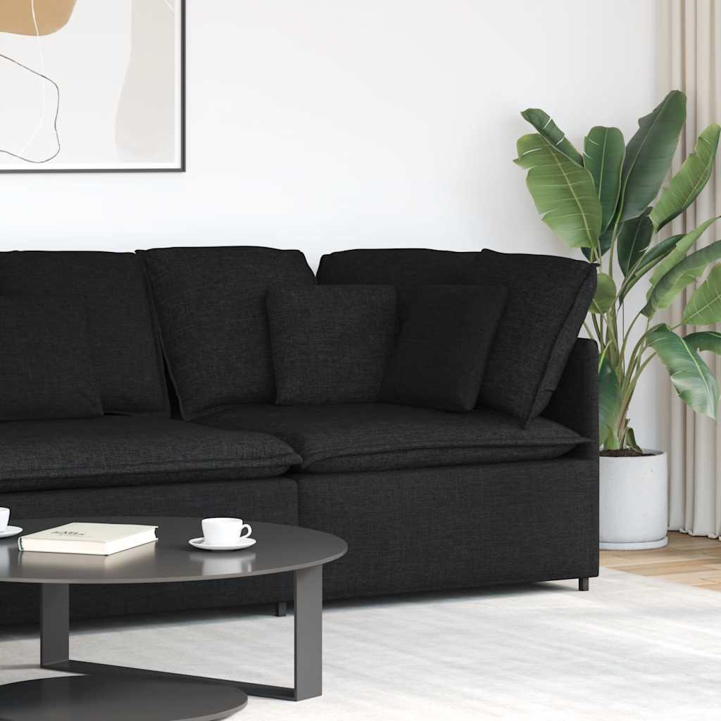 Modulaire hoekmodule bank met kussens 100 cm zwart