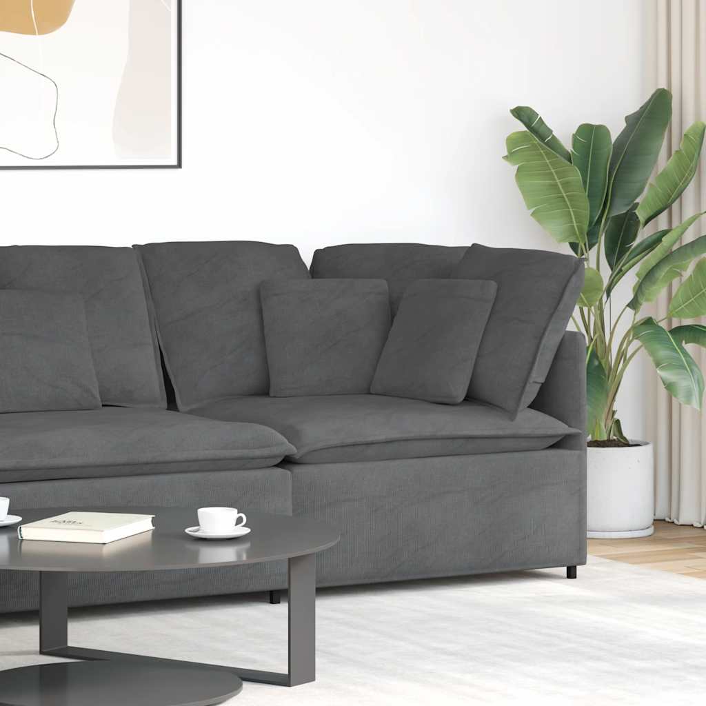 Modulaire hoekbank met kussens 100 cm donkergrijs – afbeelding 1