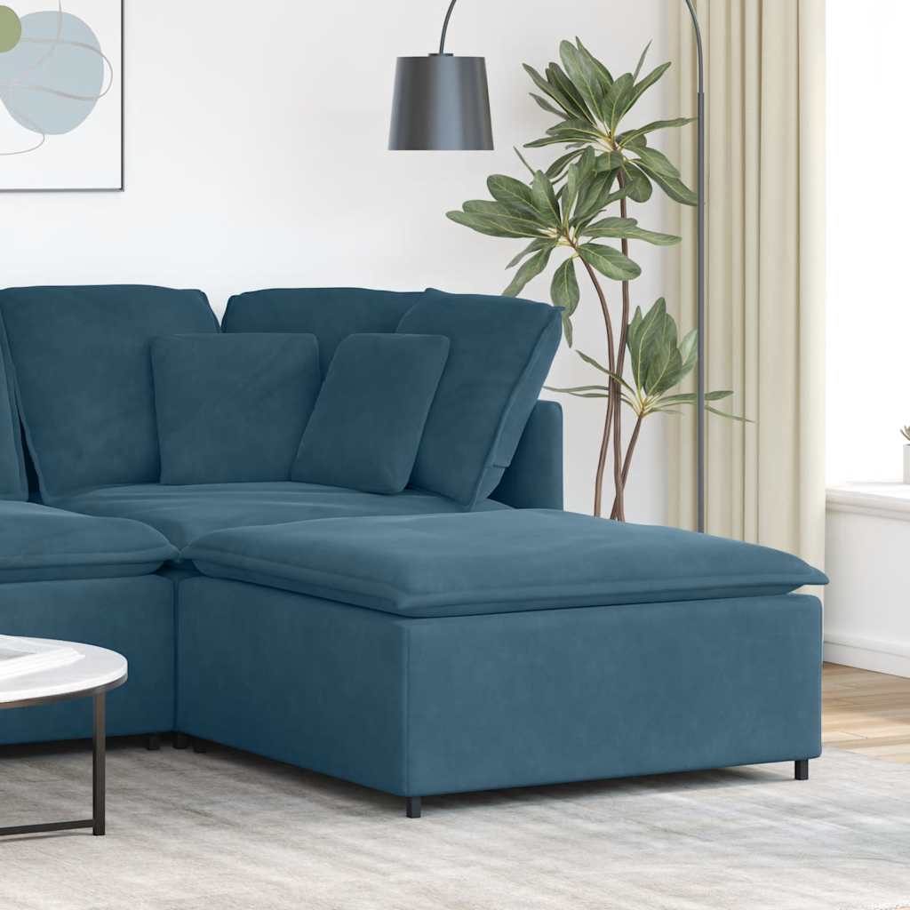 Modulaire bank voetenbank module blauw 100x100x48 cm