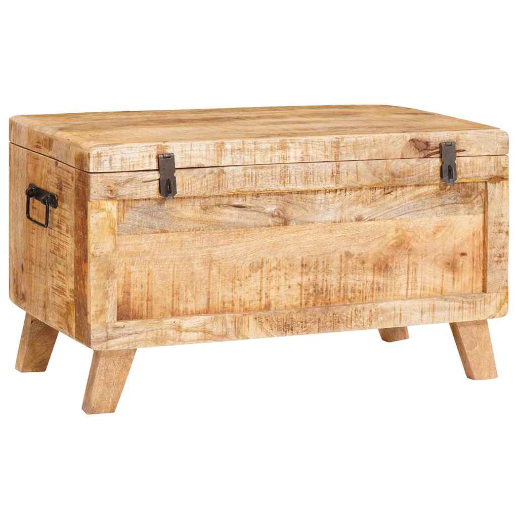Opbergbox met opslag met slot 70 x 35 x 40 cm massief mangohout – afbeelding 2