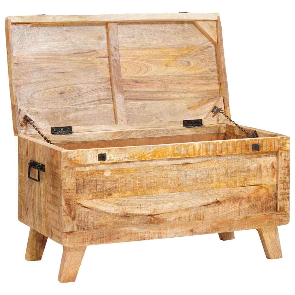 Opbergbox met opslag met slot 70 x 35 x 40 cm massief mangohout – afbeelding 4