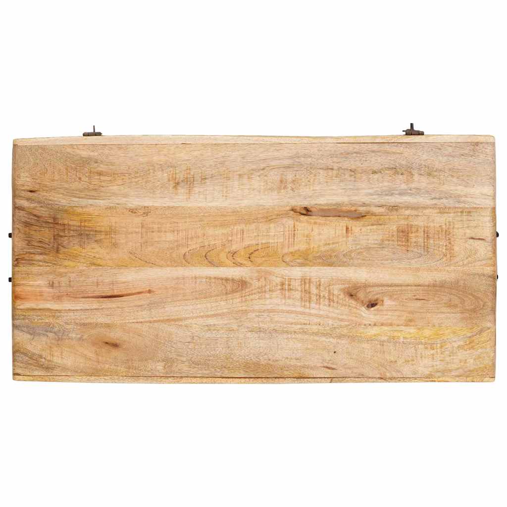 Opbergbox met opslag met slot 70 x 35 x 40 cm massief mangohout – afbeelding 8