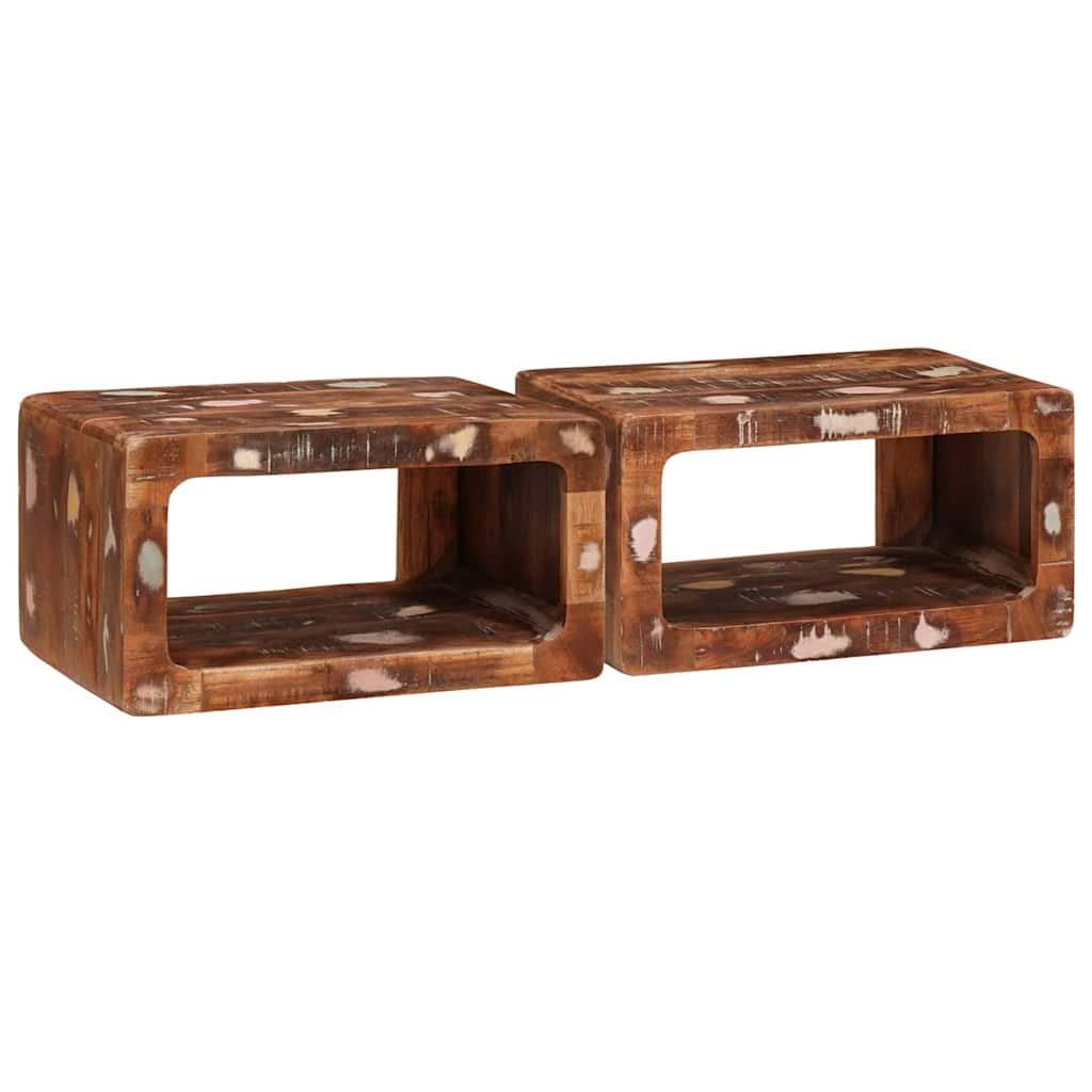 Nachtkastje 2 pcs Bruin 45 x 30 x 24 cm Massief Gerecycled Hout