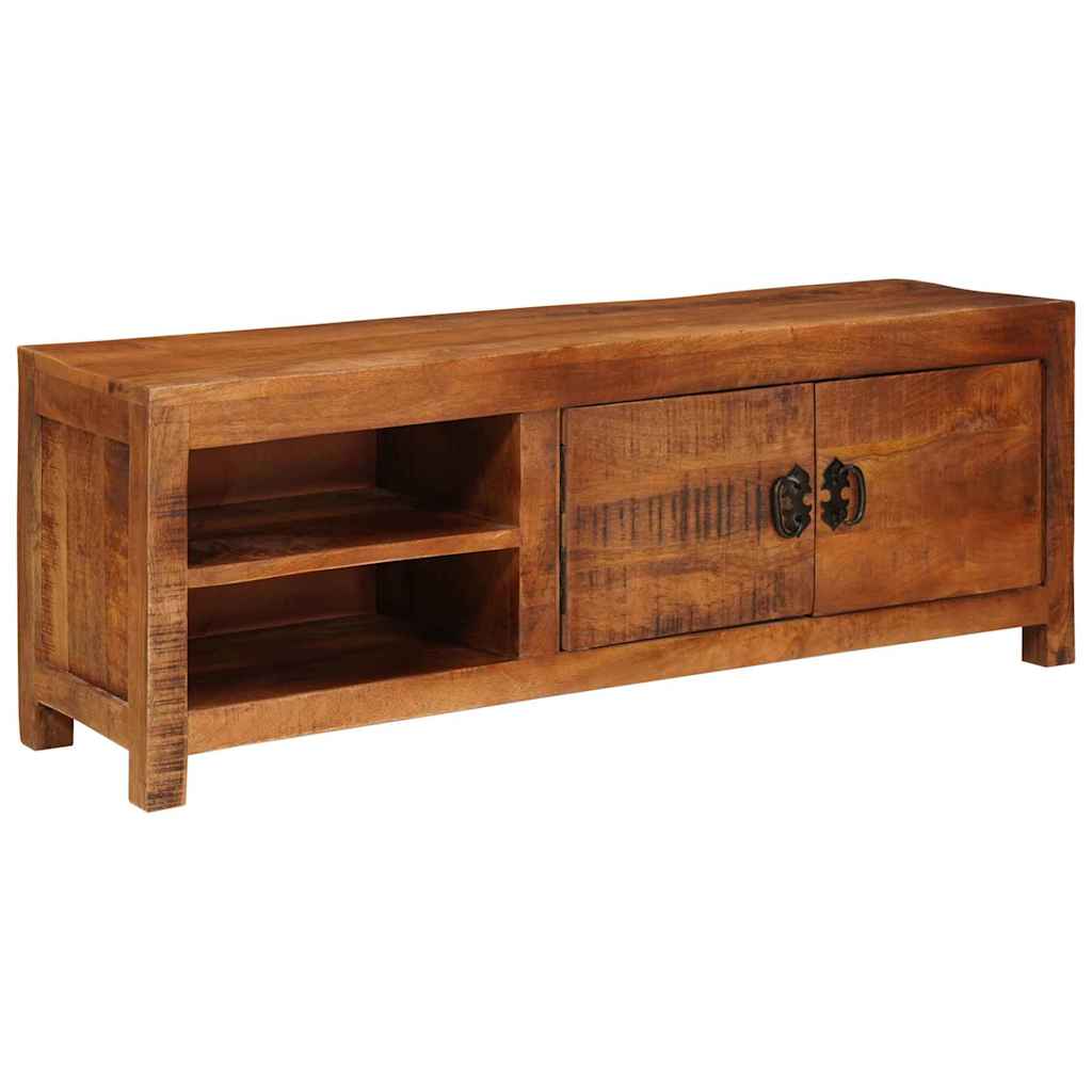 TV-kast met plank Bruin 110 x 30 x 40 cm massief mangohout – afbeelding 2