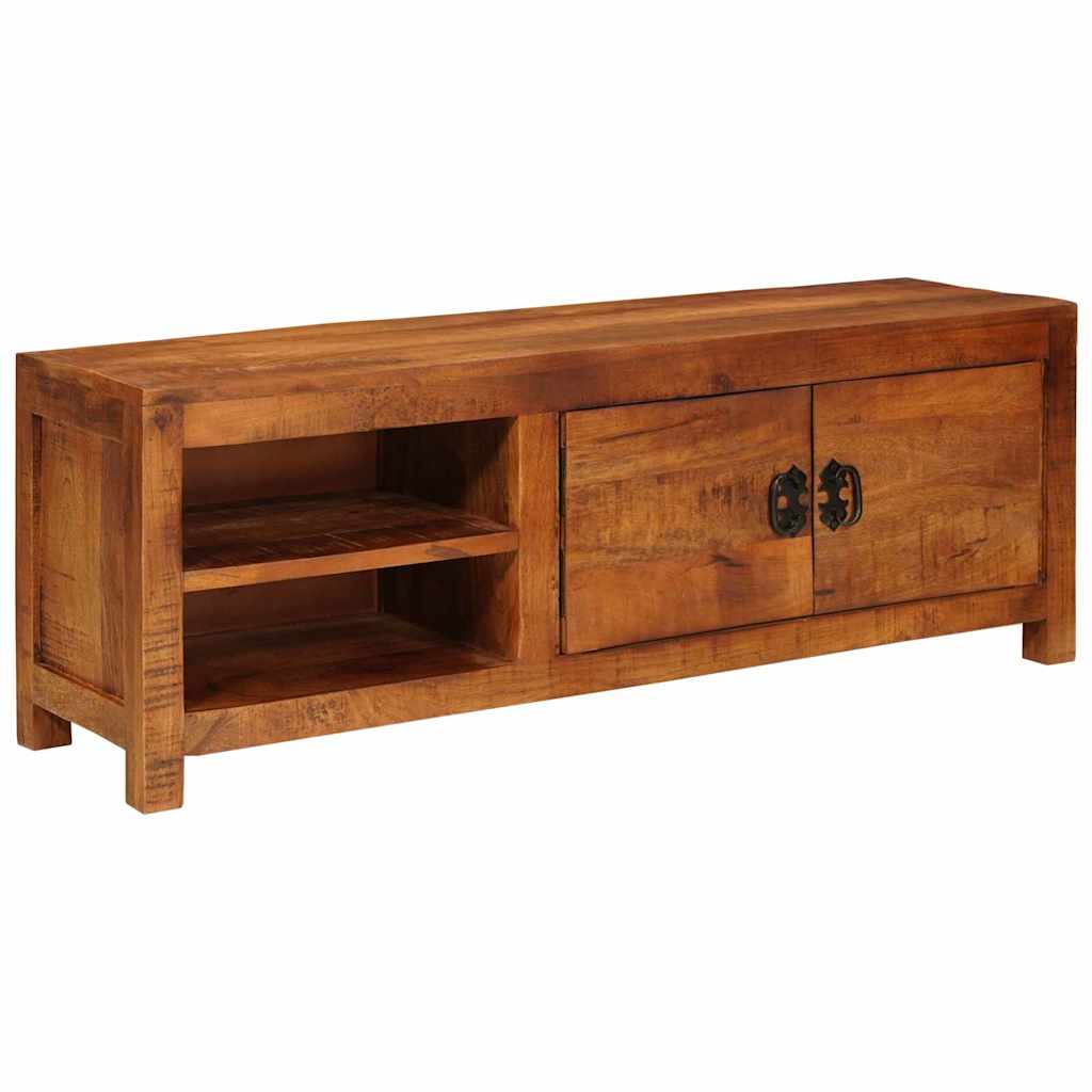TV-kast met plank Bruin 110 x 30 x 40 cm massief mangohout – afbeelding 3