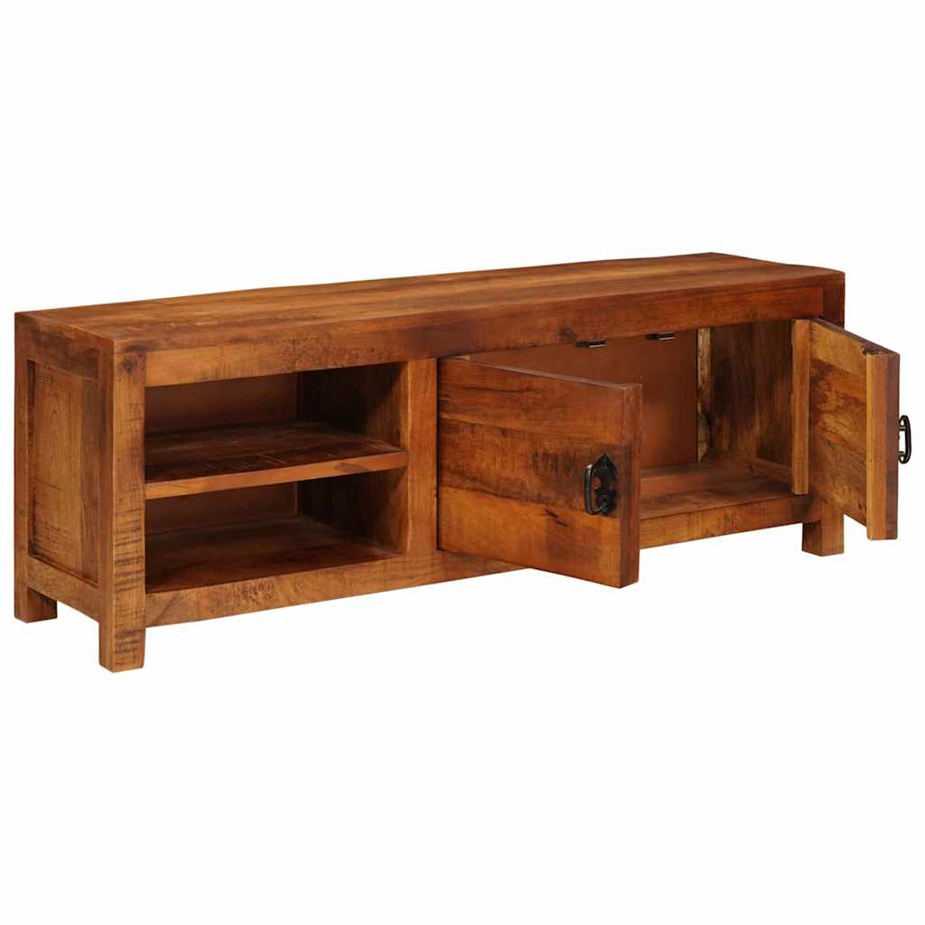 TV-kast met plank Bruin 110 x 30 x 40 cm massief mangohout – afbeelding 4