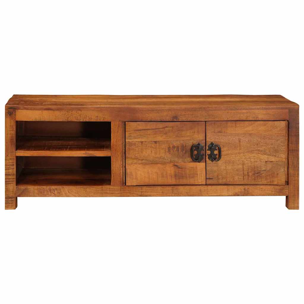 TV-kast met plank Bruin 110 x 30 x 40 cm massief mangohout – afbeelding 5